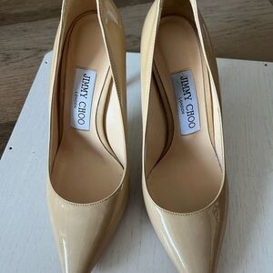 Jimmy Choo Nude Patent Leather Heels